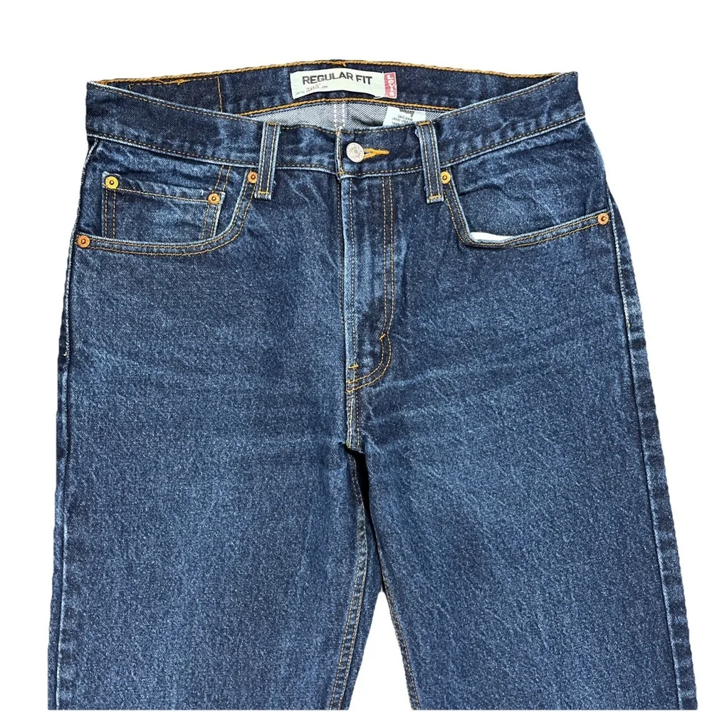 Levi's 505 Men's Jeans 32x34 Regular Fit Straight Leg Dark Indigo‎ Blue Denim